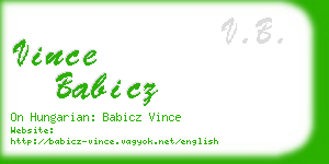 vince babicz business card